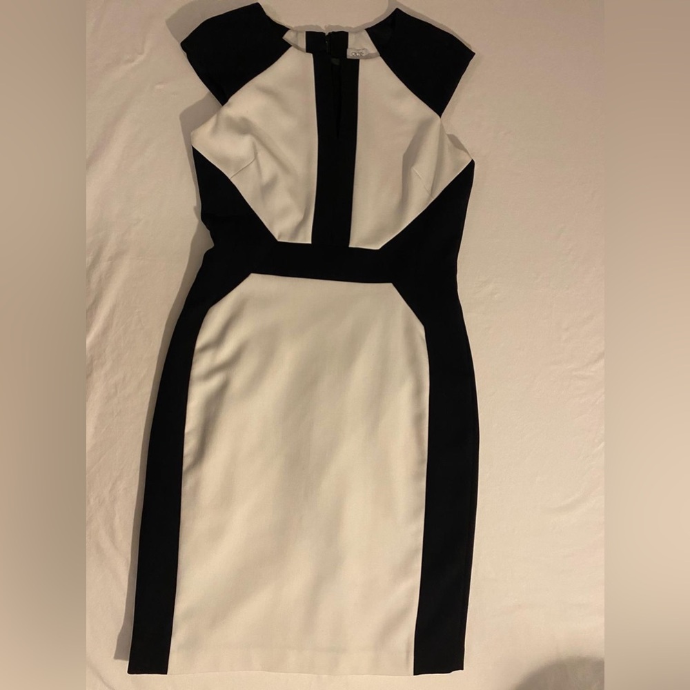 Cache Black and White Strapless Dress